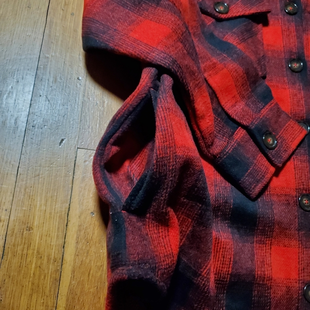 Time and Tru Red and Black Plaid Shacket - Picture 7 of 11
